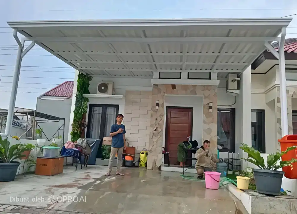 Kanopi cardoba atap alderon + rangka besi hollo galvanis