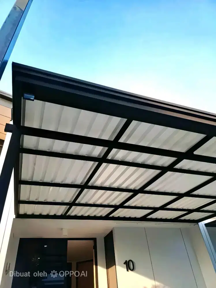 Kanopi cardoba atap alderon + rangka besi hollo galvanis
