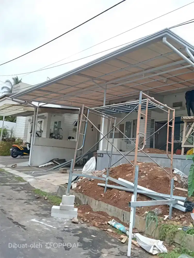 Kanopi cardoba atap alderon + rangka besi hollo galvanis