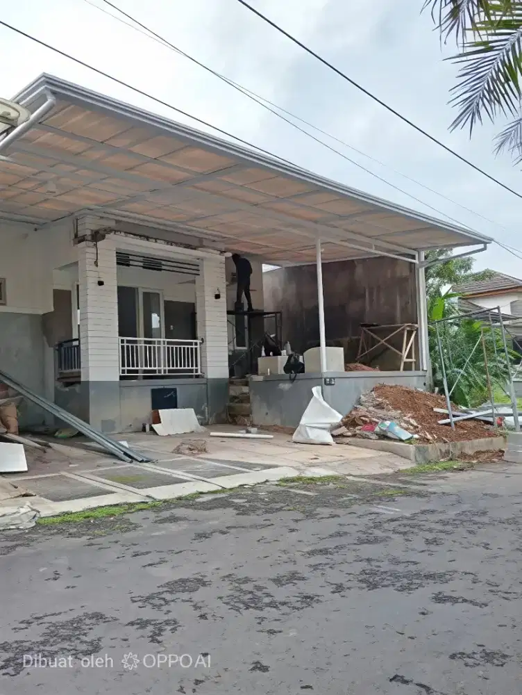Kanopi cardoba atap alderon + rangka besi hollo galvanis