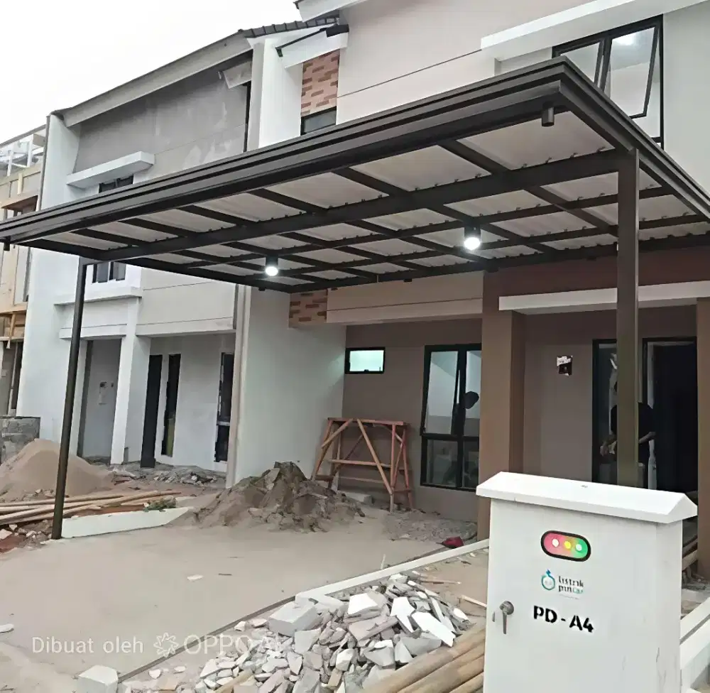 Kanopi cardoba atap alderon + rangka besi hollo galvanis