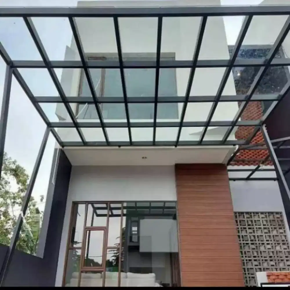 Mengerjakan kanopi pintu pagar  Bajaringan DLL