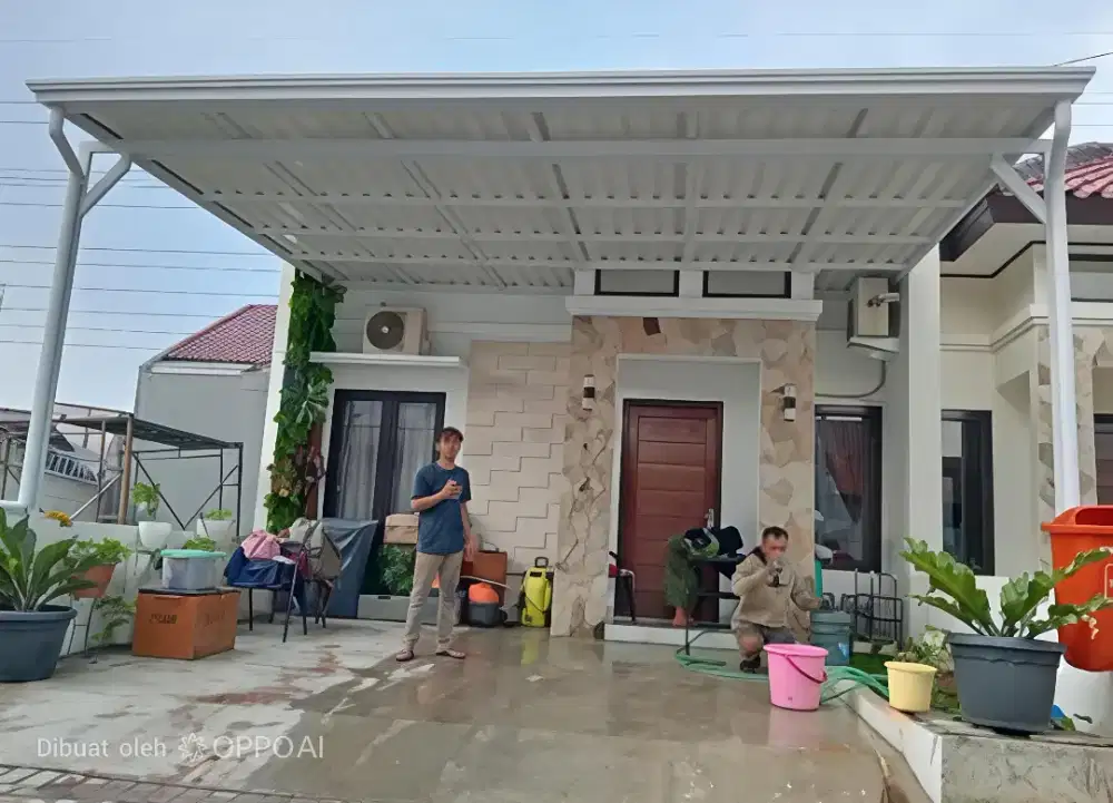Kanopi cardoba atap alderon + rangka besi hollo galvanis