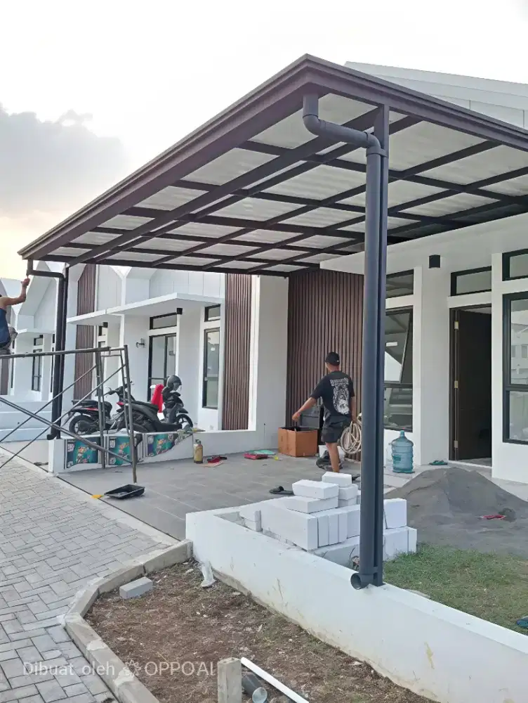 Kanopi cardoba atap alderon + rangka besi hollo galvanis