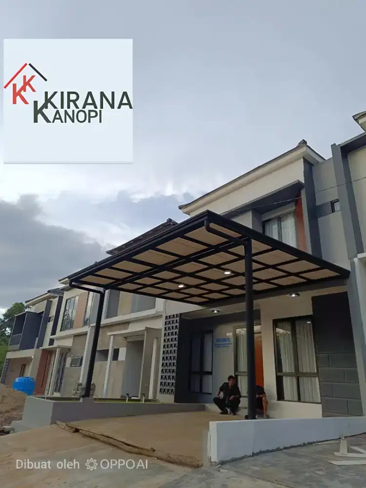 Kanopi cardoba atap alderon + rangka besi hollo galvanis