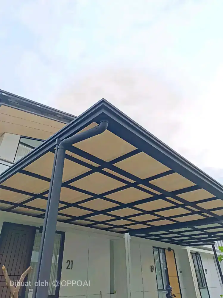 Kanopi cardoba atap alderon + rangka besi hollo galvanis