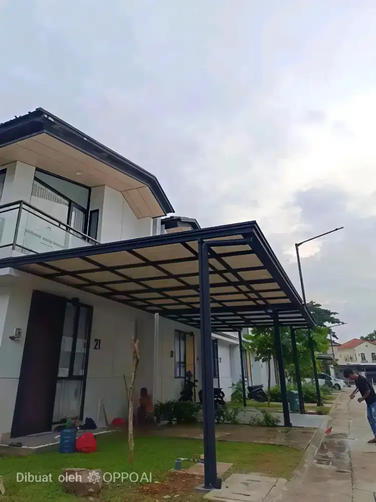 Kanopi cardoba atap alderon + rangka besi hollo galvanis
