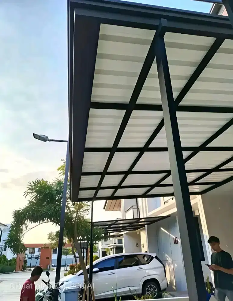 Kanopi cardoba atap alderon + rangka besi hollo galvanis