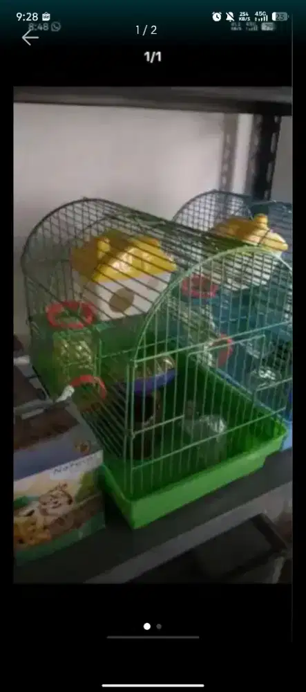 Kandang hamster 2 tingkat kandang jeruji hamster