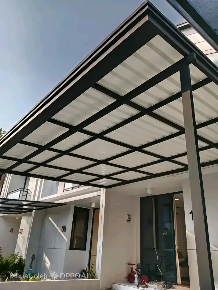 Kanopi cardoba atap alderon + rangka besi hollo galvanis