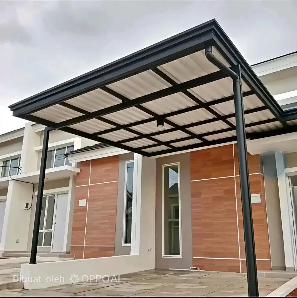 Kanopi cardoba atap alderon + rangka besi hollo galvanis