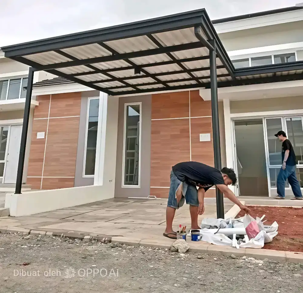 Kanopi cardoba atap alderon + rangka besi hollo galvanis