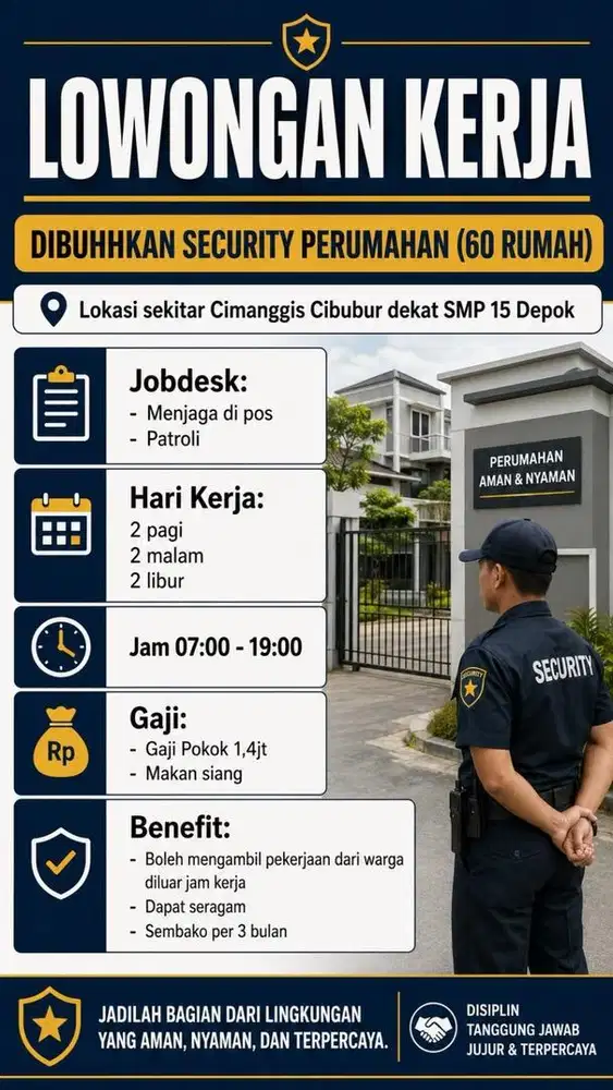 Loker Security Satpam Siskamling Lowongan Kerja Keamanan Penjaga