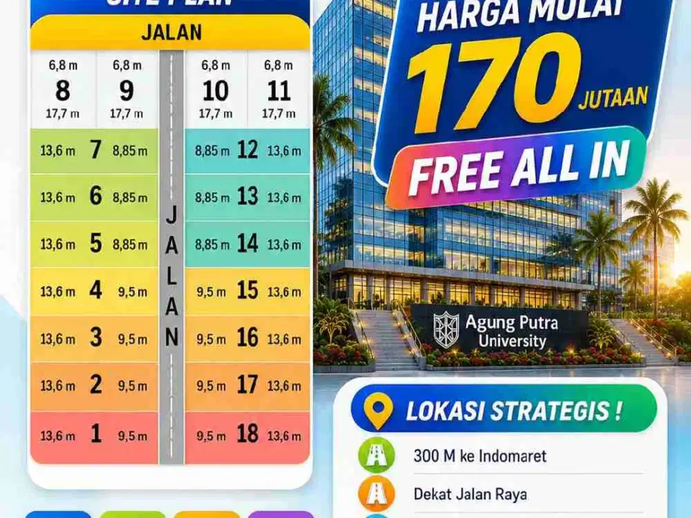 tanah murah dekat kampus dan rumah sakit