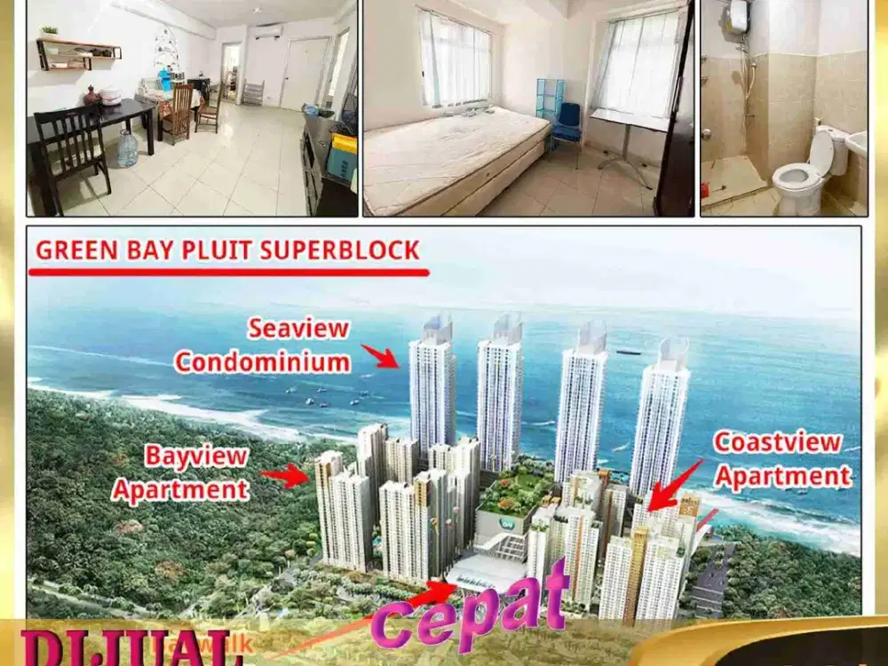 DIJUAL APARTEMEN 2 BR DI APARTEMEN GREEN BAY PLUIT JAKARTA UTARA