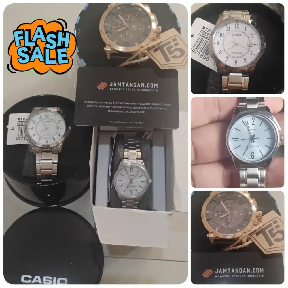 Hotsale New 3 Jam Tangan Original..CASIO & T5