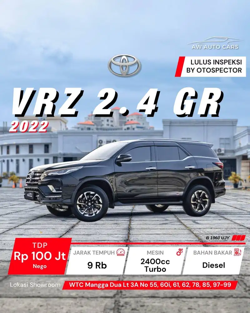 [KM 9 RB] Toyota Fortuner VRZ 2.4 GR NIK 2022 TRD 2021 2.8 GR 2023