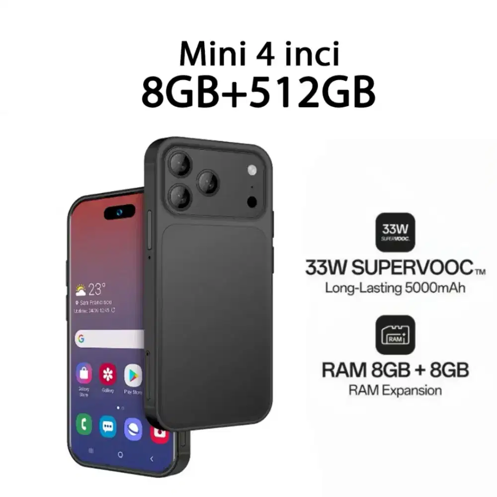HP 4 inch mini Smartphone  mini17 phone ram 8/256GB jaringan 3G/4G