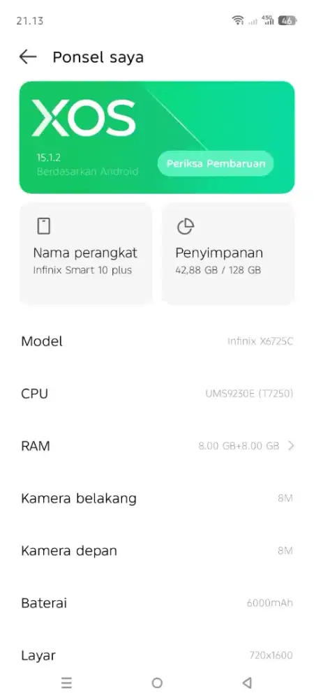 Infinix smart 10 plus ram 8+8/128
