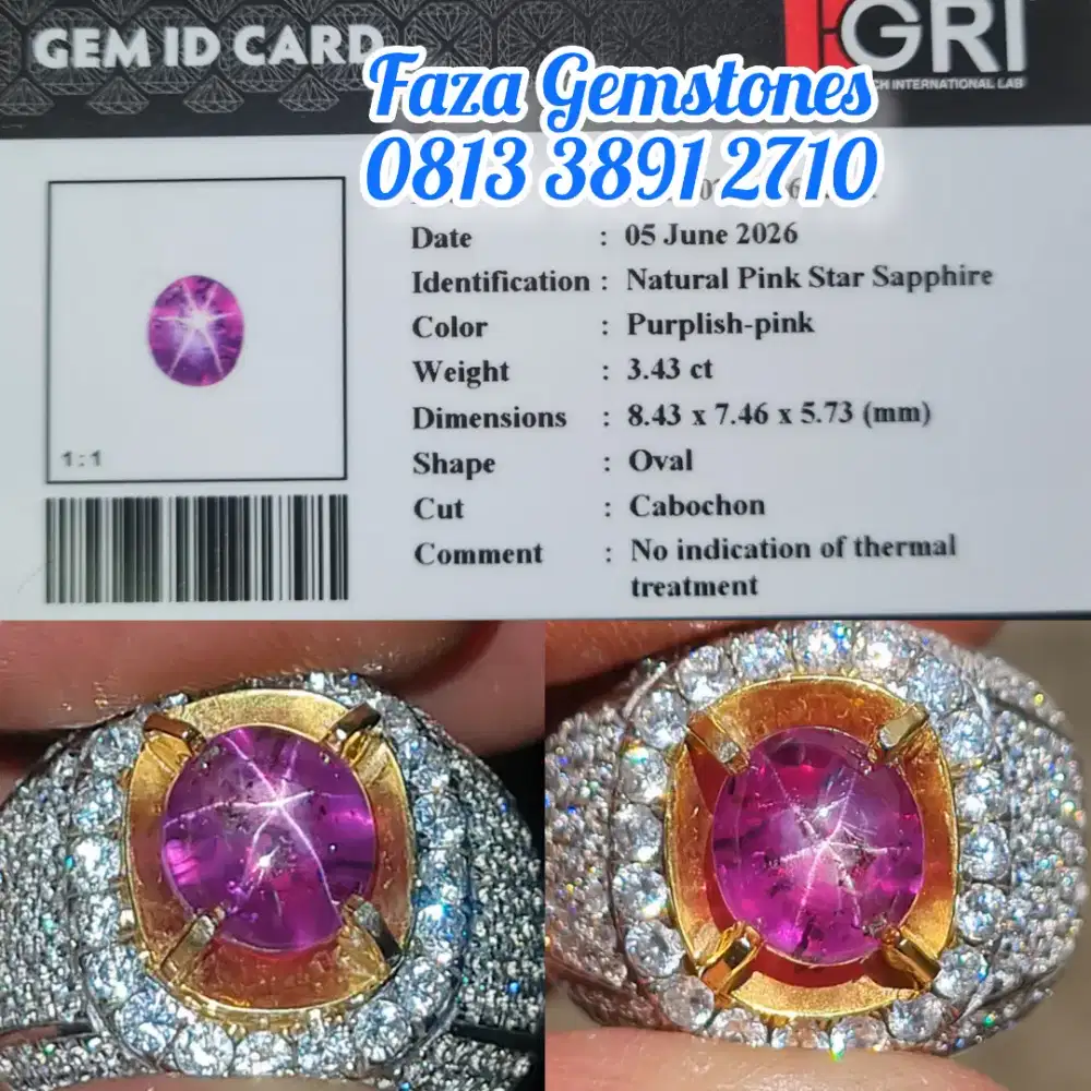 HQ Natural Star Pink Sapphire No Treatment Like ruby Srilanka