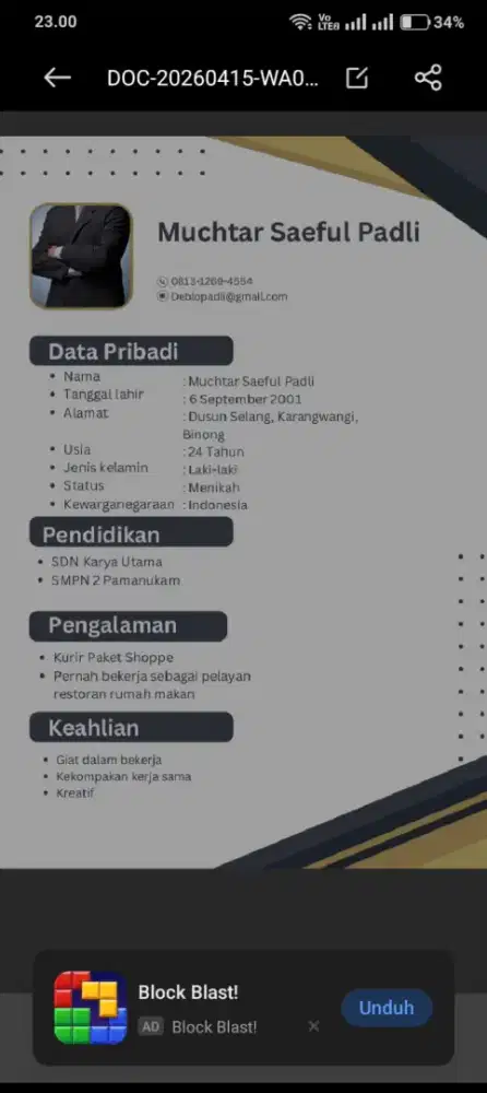 Info loker apa aja