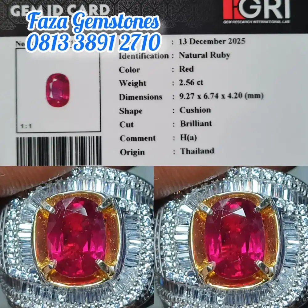 Rare Item, Red Ruby Siem Thailand, Recomended for Collection