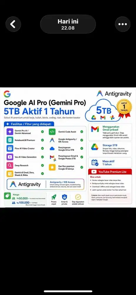 Jasa pembuatan google Ai Gemini pro