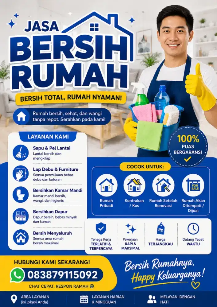 Jasa bersih bersih rumah/kost