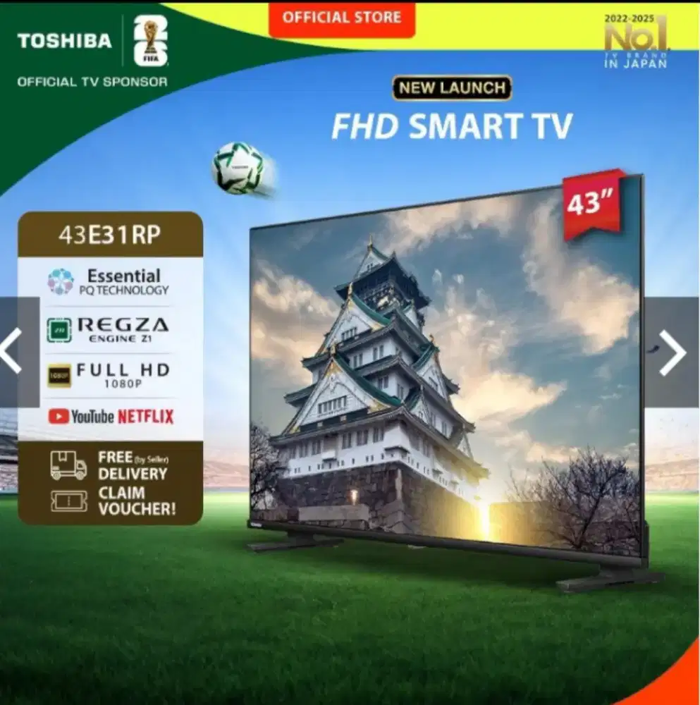 2 Unit TV Smart FHD  Merk Toshiba 43E31RP 43 inch segel
