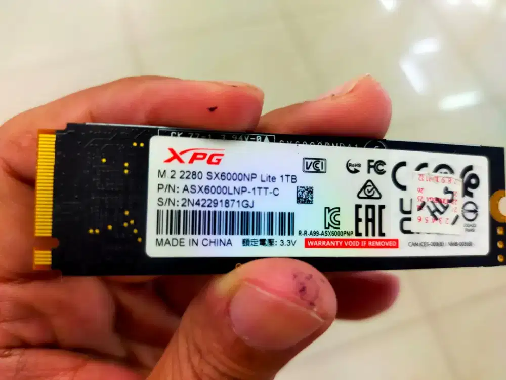 Dijual SSD NVME 1TB/1000GB Gen 3 merk Adara sentinel 100% 100%