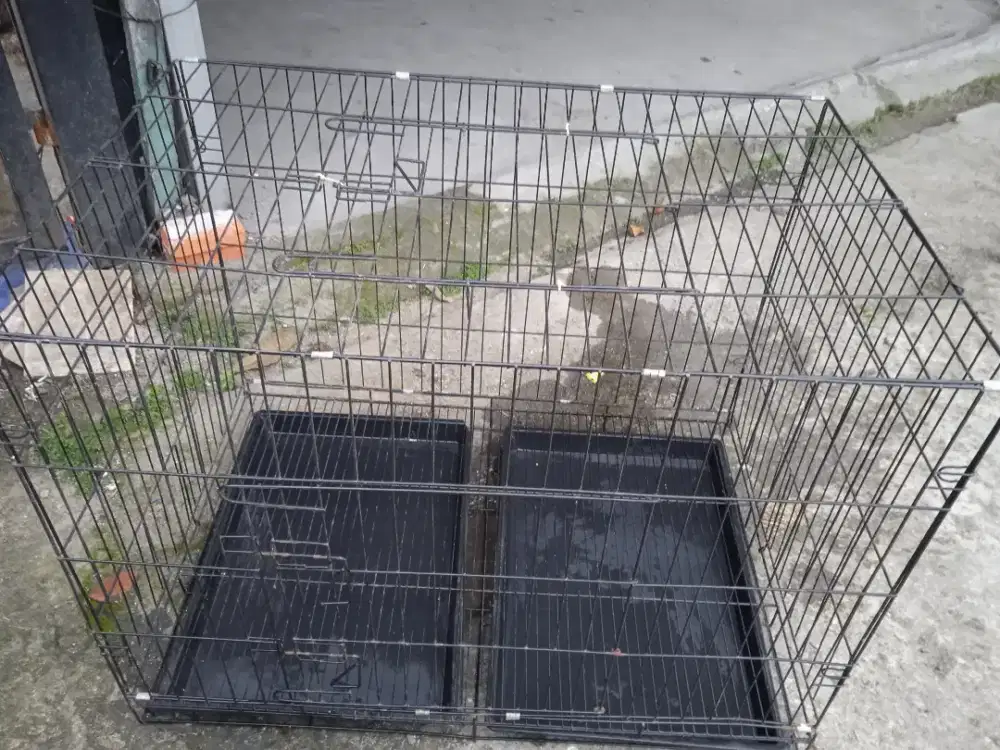 Kandang kucing besi lipat ukuran besar 60x90 lengkap