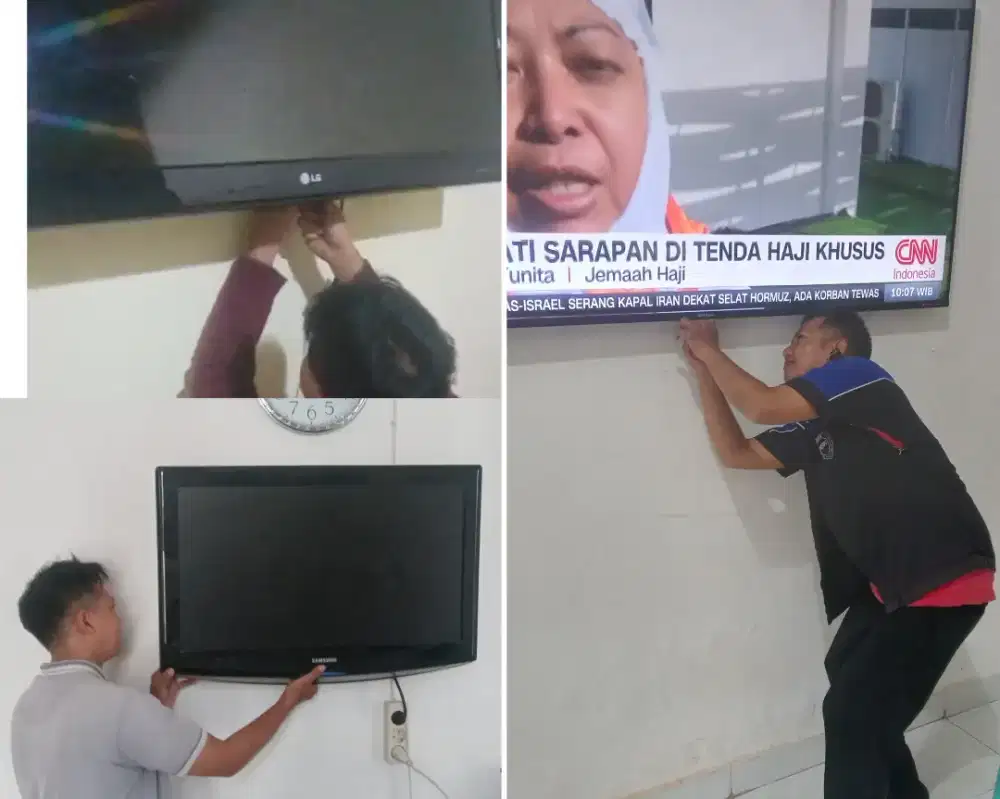 Braket plus pasang atau jasa pasang terima rapih breket bracket led tv
