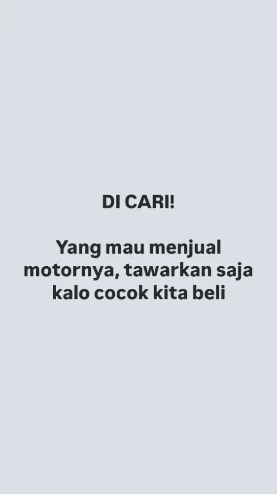 Dicari motor bekas