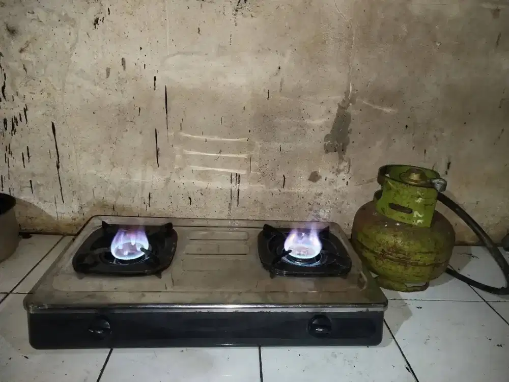 Kompor rinnai 2 tungku sepaketan komplit siap pakai