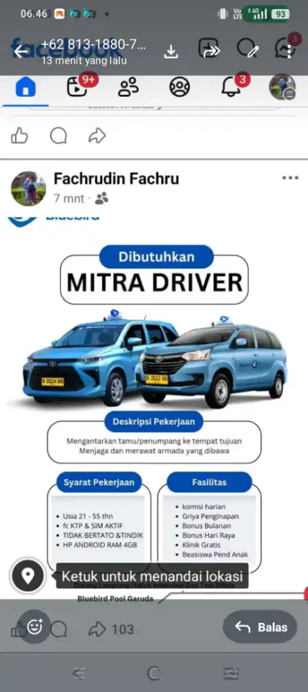 Lowongan Driver Blue Bird
