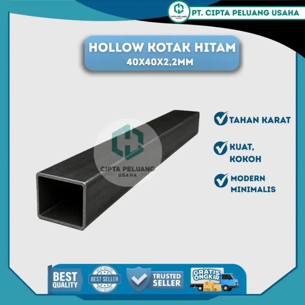 HOLLOW KOTAK HITAM 40x40x2,2MM BEST QUALITY