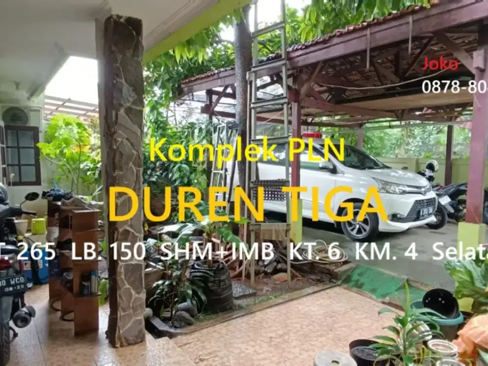 Rumah Lama TERMURAH LT 263 M2 Komplek PLN, Duren Tiga, Pancoran