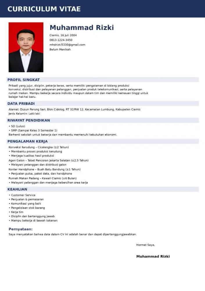 Info loker buat cowok