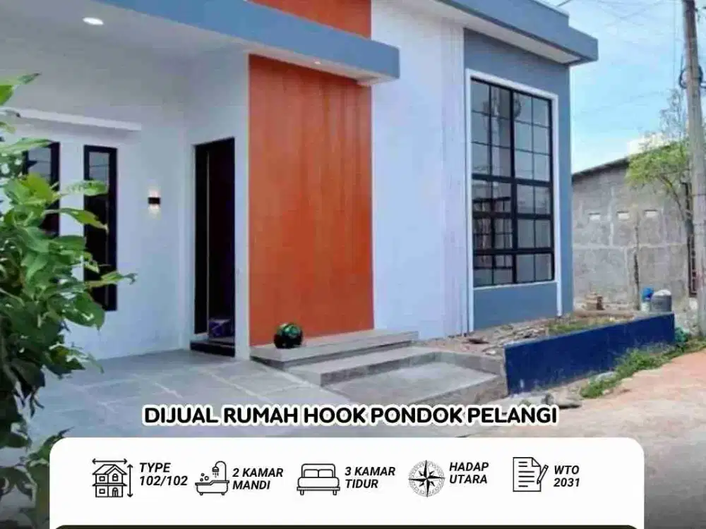 Dijual Rumah Hook Pondok pelangi Tahap 3