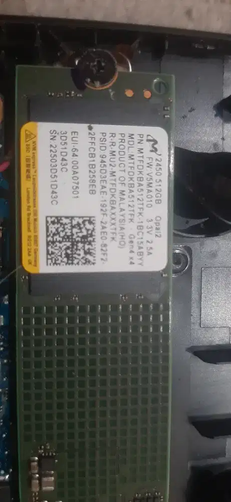SSD nvme 2280 512GB gen 4 merk Micron seken normal