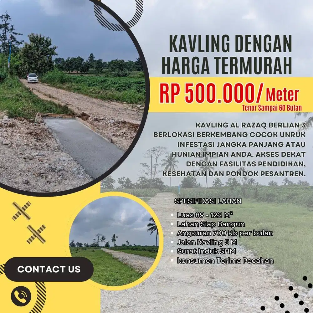 KAVLING ITERA TANPA DP HARGA TERMURAH