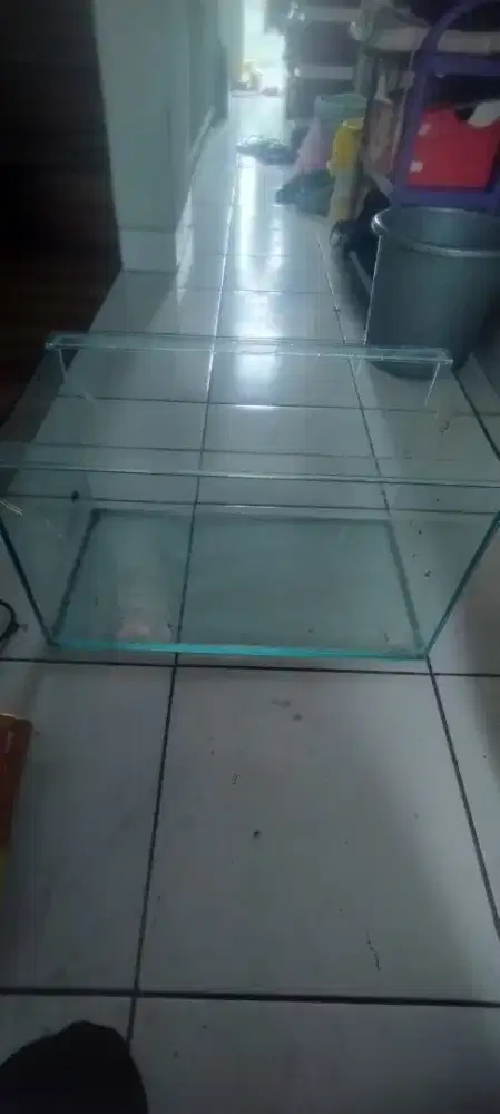 Jual aquarium kaca bekas ukuran 45x25x25cm tebal kaca 5mm