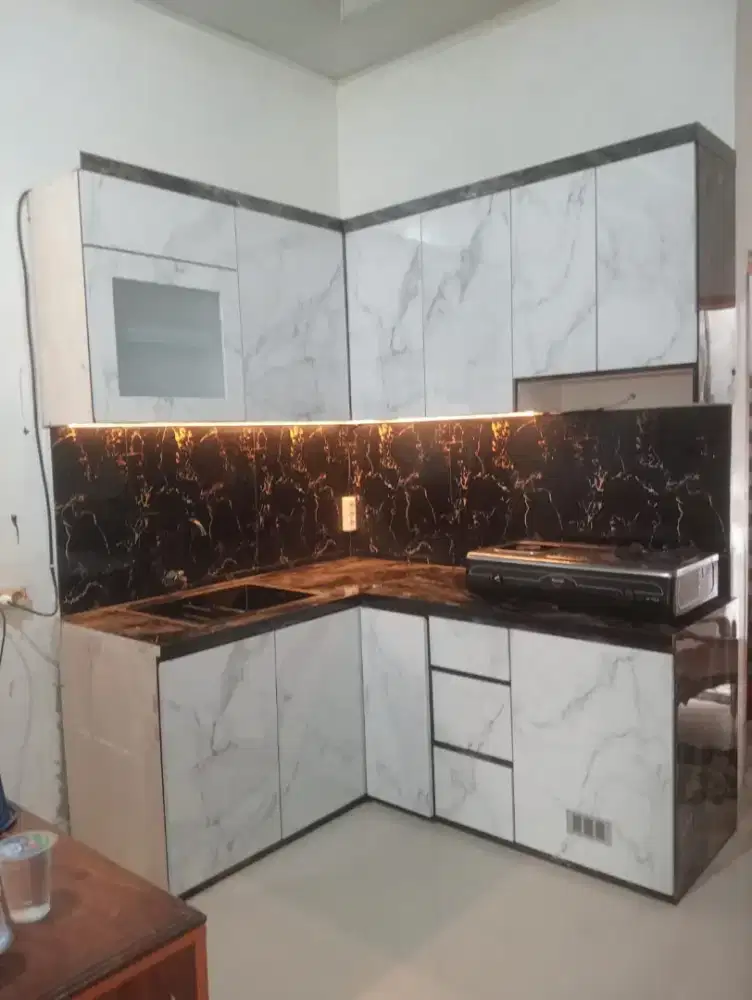 Kontruksi kanopi, atap baja ringan dan plavon pvc