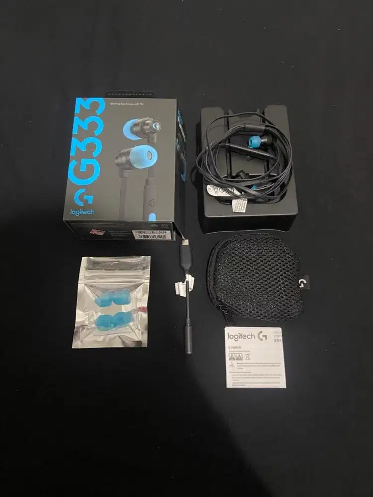 Headset Earphone Logitech G333 Gaming Fullset original seperti baru
