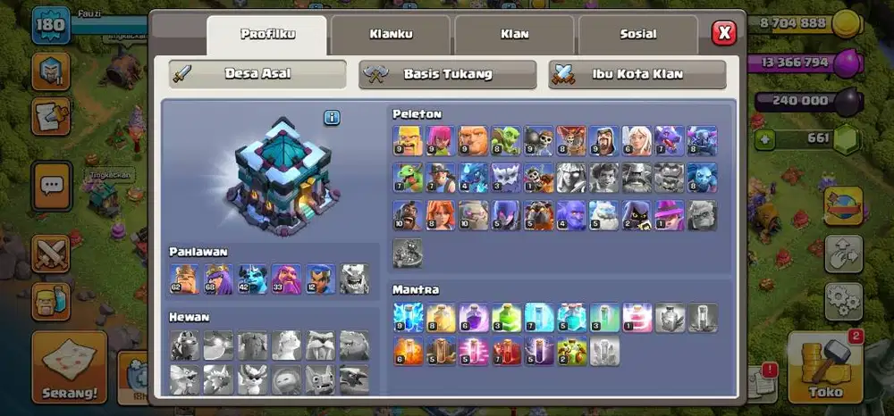 di jual Akun coc TH 13