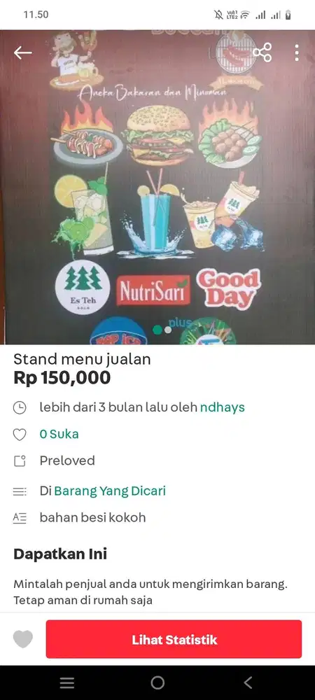 Stand jualan berdiri kaki 2