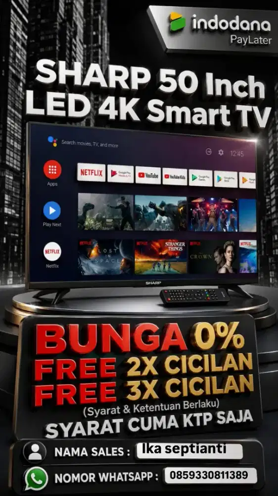 SHARP  50 INCH LED 4K SMART TV