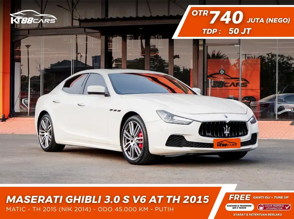 [BERGARANSI] MASERATI GHIBLI 3.0 S V6 MATIC TAHUN 2014/2015 PUTIH GENA