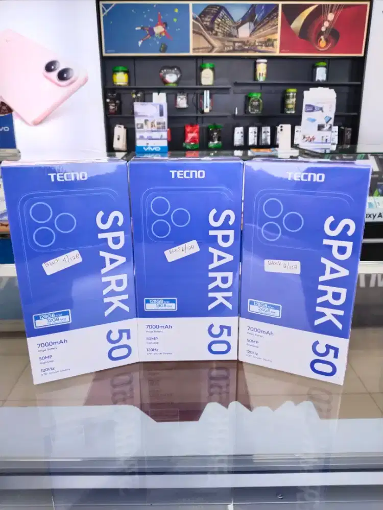 Tecno Spark 50, 7000mAh, IP64, 128GB Produk Original & Garansi Resmi