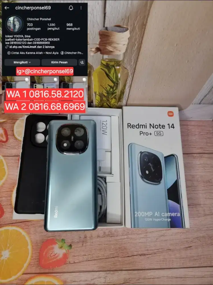 Jual hp likeNEW REDMI NOTE 14 5g PRO plus super istimewa